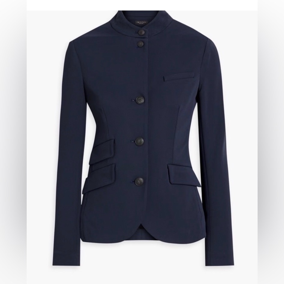 Rag & Bone Slave Navy Polyamide/Elastane Blazer.